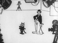 Felix and Charlie Chaplin share the screen in a memorable moment from  Felix in Hollywood  (1923).