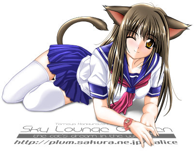 A catgirl wearing sailor fuku